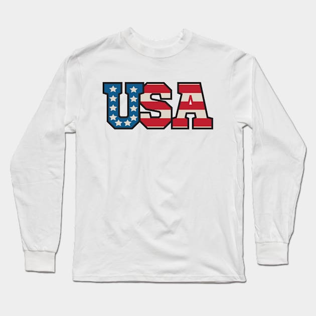 USA - Stars and Stripes Long Sleeve T-Shirt by Rebel Merch